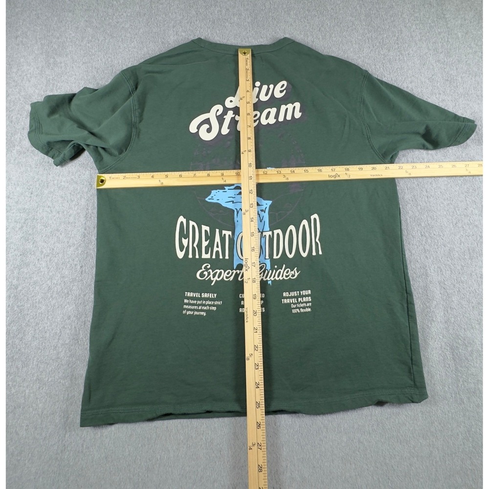 Free Planet S Relaxed Shirt Mens Small Hunter Green Tee Short‎ Sleeve Graphic - Picture 4 of 5